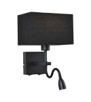 Wall lamps - Italux Norte E27+LED 60W+3W 350lm 3000K Wall lamp Black mat WL-1122-2-BL-BM-RC-BL - product 1