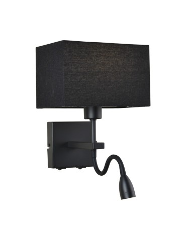 Italux Norte E27+LED 60W+3W 350lm 3000K Wall lamp Black mat WL-1122-2-BL-BM-RC-BL