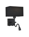 Italux Norte E27+LED 60W+3W 350lm 3000K Wall lamp Black mat WL-1122-2-BL-BM-RC-BL