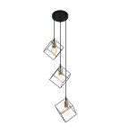 Geometric pendant lamps - Italux Morestel 3xE27 Pendant Black Gold MDM-4244/3 BK+BRO - product 1