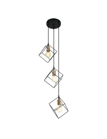 Italux Morestel 3xE27 Pendant Black Gold MDM-4244/3 BK+BRO