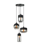 Pendant lamps - Italux Molina 4xE27 Pendant Black MDM-4364/4 BK+SG - product 1