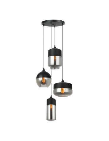 Italux Molina 4xE27 Pendant Black MDM-4364/4 BK+SG