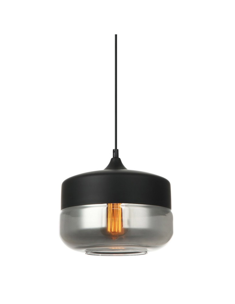 Pendant lamps - Italux Molina 1xE27 Pendant Black MDM-2380/1 BK+SG - product kolory-swiatla.pl 1