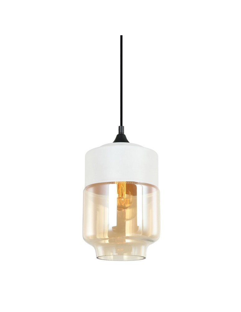 Pendant lamps - Italux Molina 1xE27 Pendant Black MDM-2377/1 W+AMB - product kolory-swiatla.pl 1