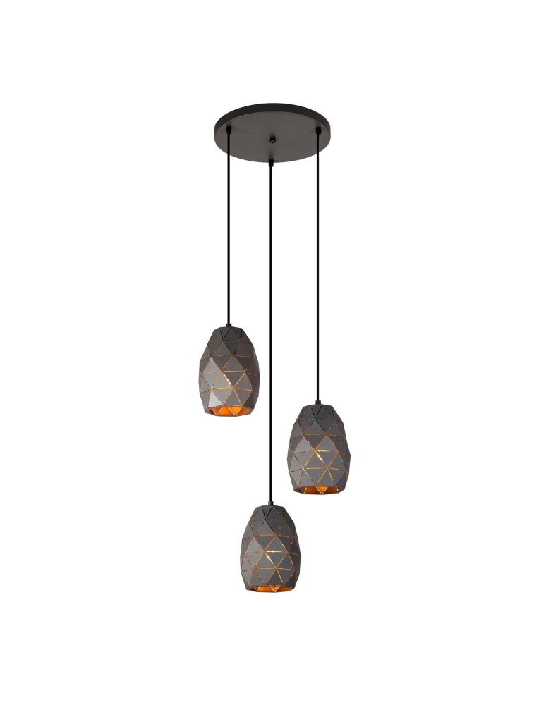 Pendant lamps - Italux Harley 2xE27 Pendant Graphite Gold Champagne MDM-3480/3A GR+GD - product kolory-swiatla.pl 1