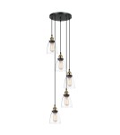 Loft pendant lamps - Italux Francis 5xE27 Pendant Black Gold MDM-2563/5 GD+CL - product 1