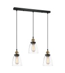 Loft pendant lamps - Italux Francis 3xE27 Pendant Black Gold MDM-2563/3 GD+CL - product 1