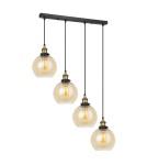 Pendant lamps on a strip - Italux Cardena 4xE27 Pendant Black Gold MDM-4330/4 GD+AMB - product 1