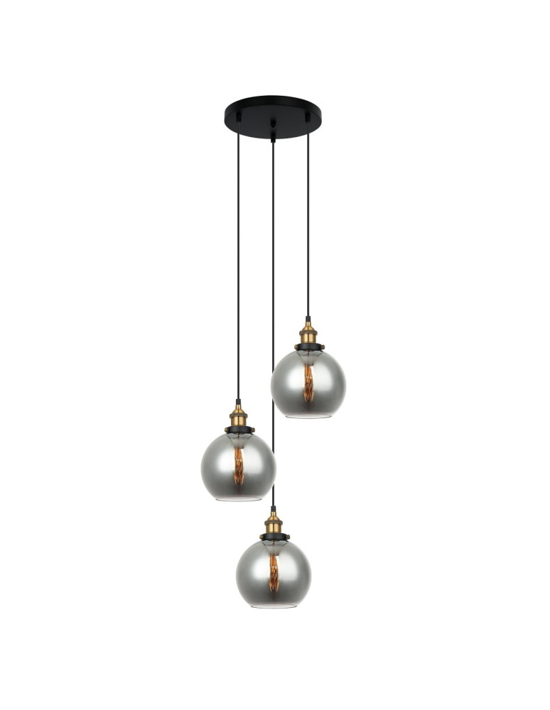 Triple pendant lamps - Italux Cardena 3xE27 Pendant Black Gold MDM-4330/3 GD+SG - product kolory-swiatla.pl 1