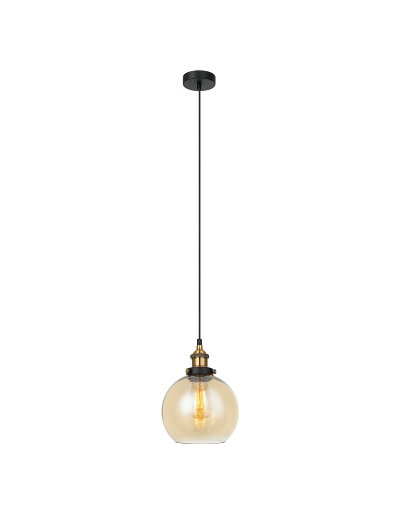 Pendant lamps - Italux Cardena 1xE27 Pendant Black Gold MDM-4330/1 GD+AMB - product kolory-swiatla.pl 2