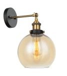 Wall lamps - Italux Cardena 1xE27 Wall lamp Black Gold MBM-4330/1 GD+AMB - product 1