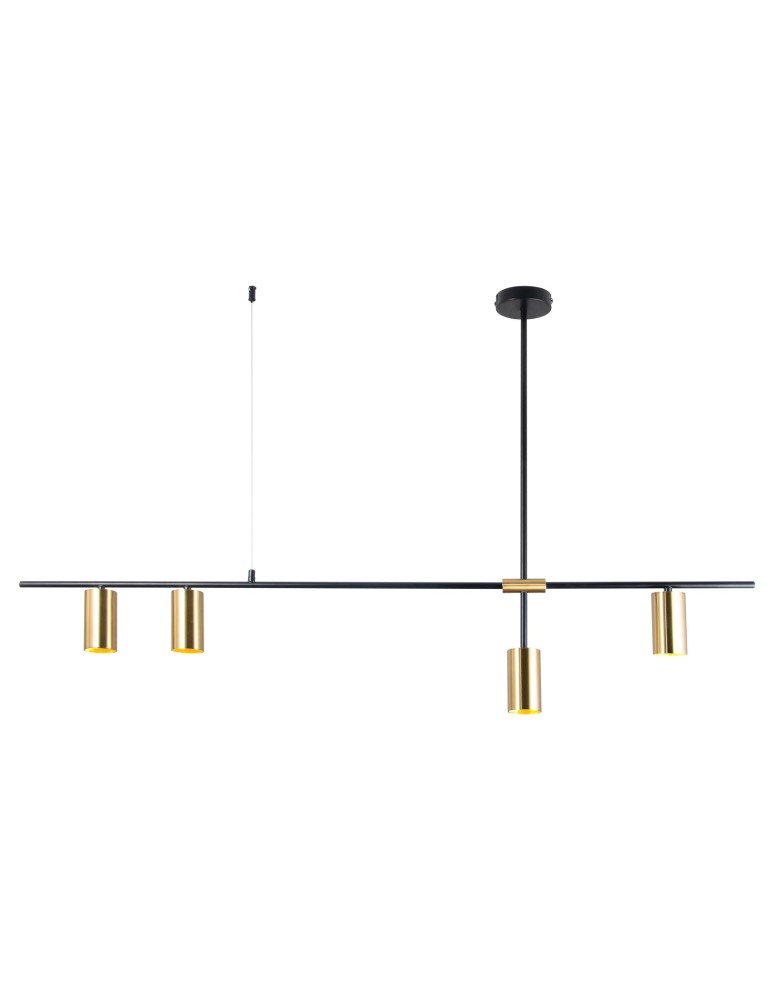 Pendant lamps - Italux Belmonte 4xGU10 Pendant Black Brass PND-9152-4 - product kolory-swiatla.pl 1