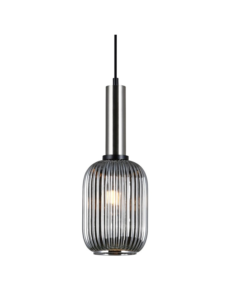 Pendant lamps - Italux Antiola 1xE27 Pendant Satin Nickel PND-5588-1M-SC+SG - product kolory-swiatla.pl 1