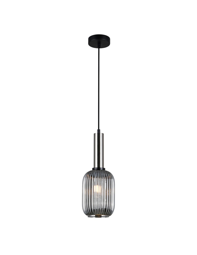 Pendant lamps - Italux Antiola 1xE27 Pendant Satin Nickel PND-5588-1M-SC+SG - product kolory-swiatla.pl 2