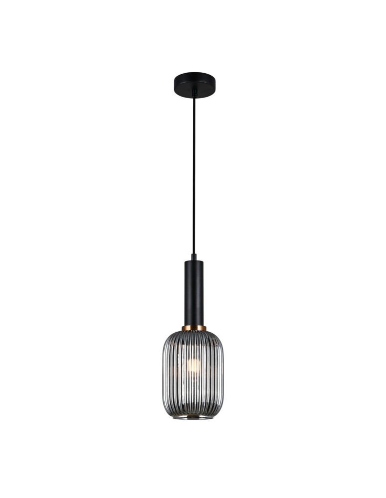 Pendant lamps - Italux Antiola 1xE27 Pendant Black PND-5588-1M-BK+SG - product kolory-swiatla.pl 2