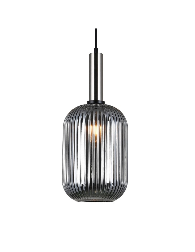 Pendant lamps - Italux Antiola 1xE27 Pendant Satin Nickel PND-5588-1L-SC+SG - product kolory-swiatla.pl 1
