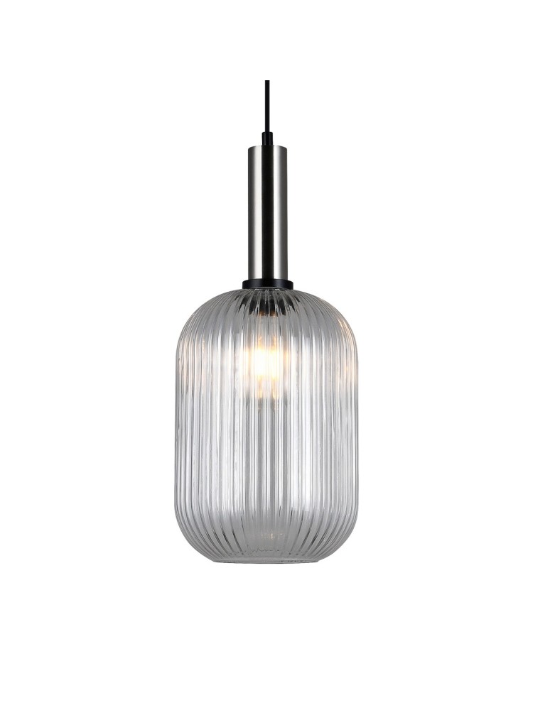 Pendant lamps - Italux Antiola 1xE27 Pendant Satin Nickel PND-5588-1L-SC+CL - product kolory-swiatla.pl 1