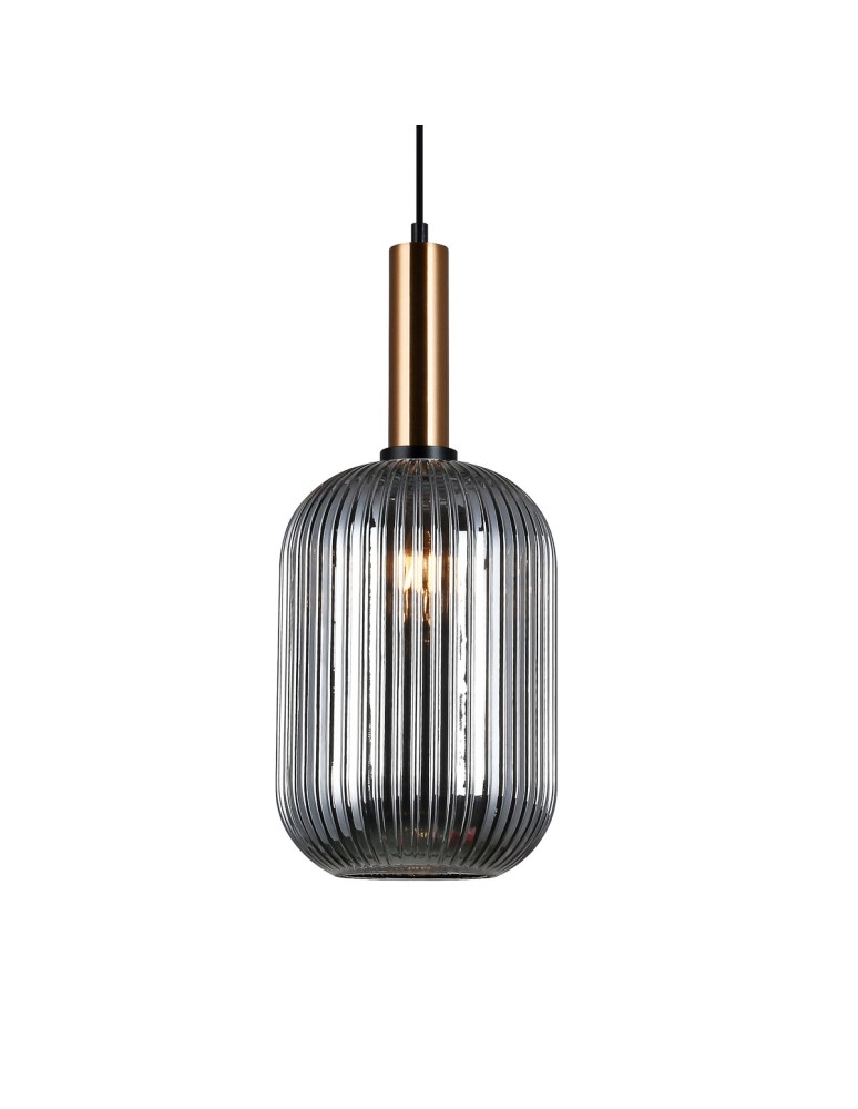 Pendant lamps - Italux Antiola 1xE27 Pendant Brass PND-5588-1L-BRO+SG - product kolory-swiatla.pl 1