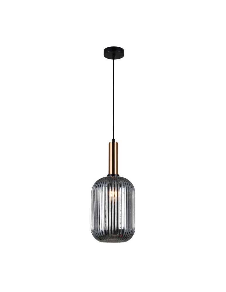 Pendant lamps - Italux Antiola 1xE27 Pendant Brass PND-5588-1L-BRO+SG - product kolory-swiatla.pl 2