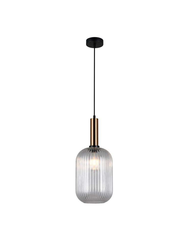 Pendant lamps - Italux Antiola 1xE27 Pendant Brass PND-5588-1L-BRO+CL - product kolory-swiatla.pl 2