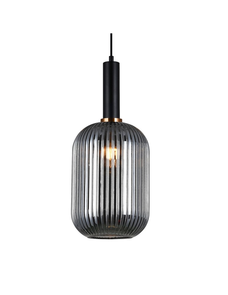 Pendant lamps - Italux Antiola 1xE27 Pendant Black PND-5588-1L-BK+SG - product kolory-swiatla.pl 1
