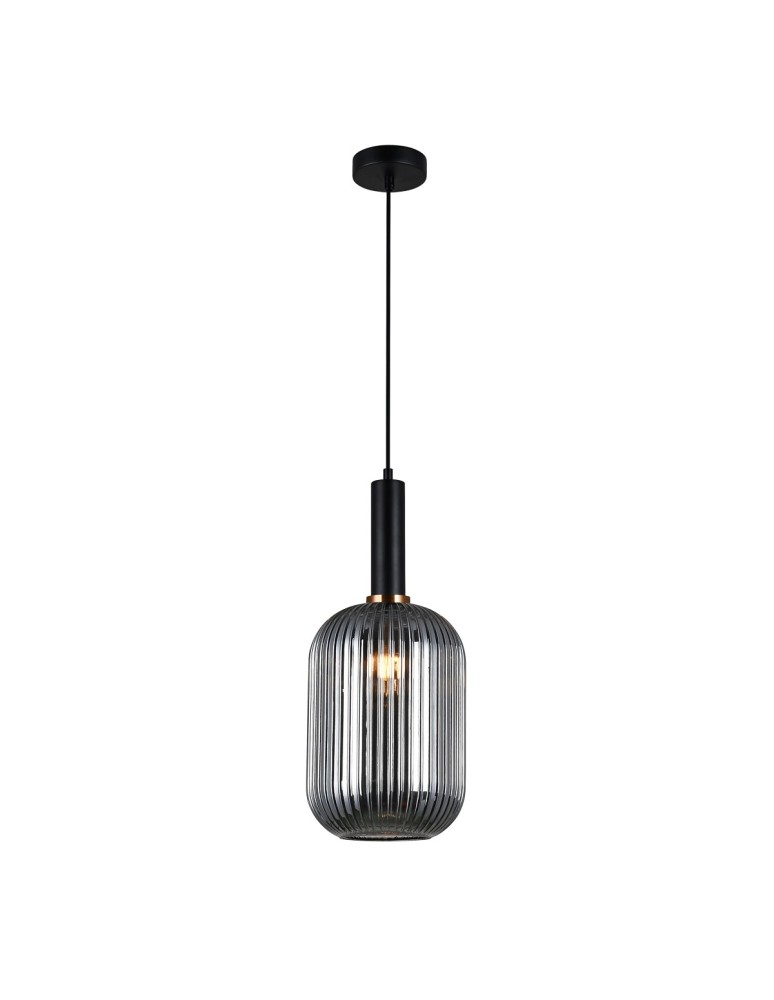 Pendant lamps - Italux Antiola 1xE27 Pendant Black PND-5588-1L-BK+SG - product kolory-swiatla.pl 2