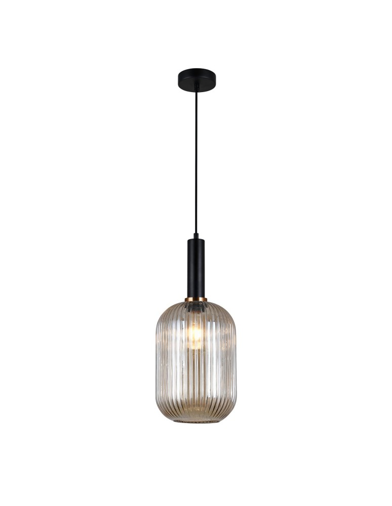 Pendant lamps - Italux Antiola 1xE27 Pendant Black PND-5588-1L-BK+AMB - product kolory-swiatla.pl 2
