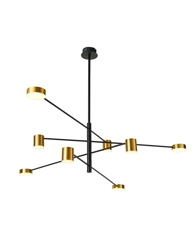LED pendant lamps - Italux Remdal LED 36W 2700lm 3000K Pendant Black Gold PND-16374-8 BK+GD. - product kolory-swiatla.pl 1