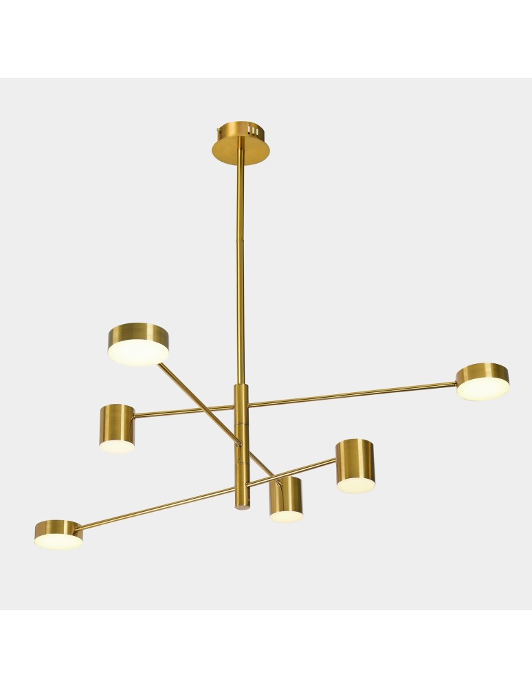 LED pendant lamps - Italux Remdal LED 36W 2700lm 3000K Pendant Gold PND-16374-6-COP-GD-3K. - product kolory-swiatla.pl 1