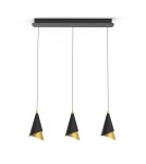 LED pendant lamps - Italux Raalto LED 21W 588lm 3000K Pendant Black Gold PND-433128-3 - product 1