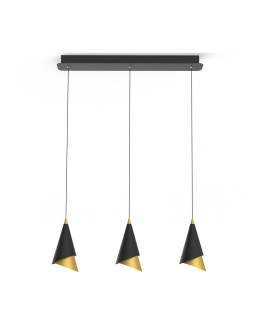 Italux Raalto LED 21W 588lm 3000K Pendant Black Gold PND-433128-3