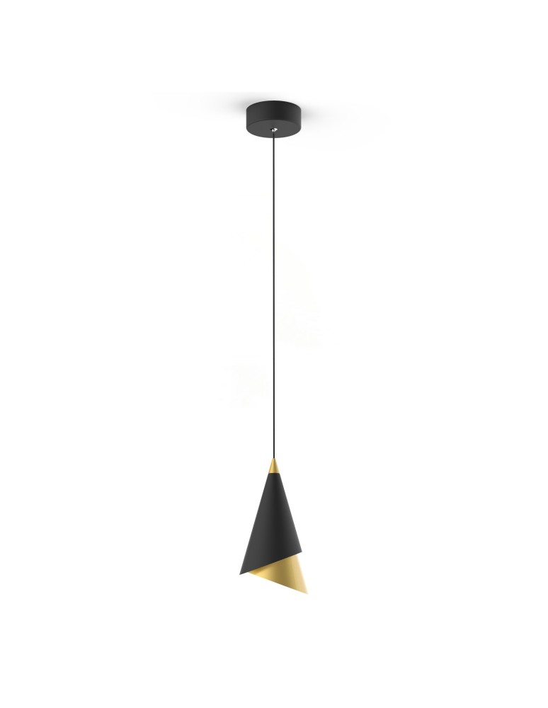 LED pendant lamps - Italux Raalto LED 7.7W 290lm 3000K Pendant Black Gold PND-433128-1B - product kolory-swiatla.pl 2