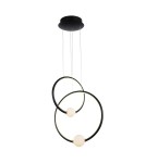 Pendant lamps circles - Italux Lausanne LED 44.8W 2420lm 3000K Pendant Black Pink PND-20112035-2B-BL - product 1