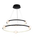 Pendant lamps circles - Italux Lausanne LED 86W 4600lm 3000K Pendant Black Pink PND-20112035-2A-BL - product 1