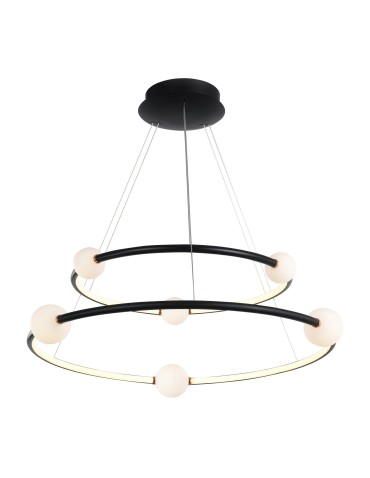 Italux Lausanne LED 86W 4600lm 3000K Pendant Black Pink PND-20112035-2A-BL