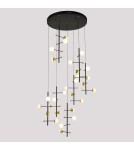 Designer pendant lamps - Italux Helmond LED 89W 4538lm 3000K Pendant Black Gold PND-43883-28. - product 1