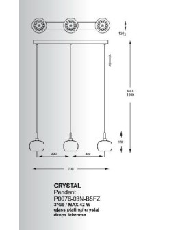 Zuma Line CRYSTAL P0076-03N-B5FZ Wisząca - produkt 2