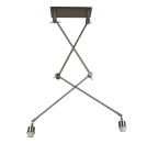 Double pendant lamps - Azzardo ADAM 2 S PENDANT LAMPBODY 2xE27 Pendant/Arm with Mounting Base without Lampshade Chrome AZ1842 - product 1