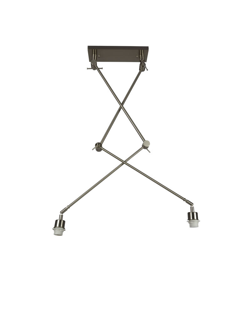 Double pendant lamps - Azzardo ADAM 2 S PENDANT LAMPBODY 2xE27 Pendant/Arm with Mounting Base without Lampshade Chrome AZ1842 - product kolory-swiatla.pl 1