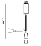 Reading wall lamps - Azzardo AMADEO LAMPBODY E27+3W 1xLED Arm with Mounting Base without Lampshade White AZ2418 - product 2
