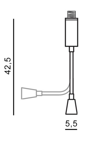 Azzardo AMADEO LAMPBODY E27+3W 1xLED Ramię z Bazą Montażową bez Abażuru Biały AZ2418 - produkt 2