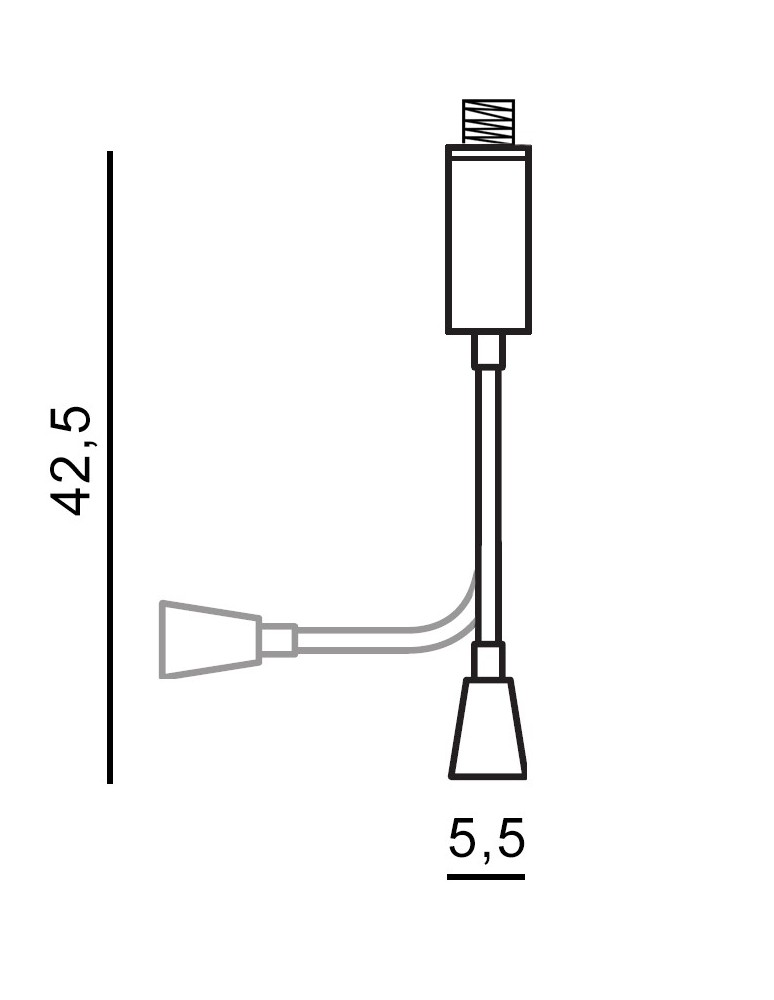 Reading wall lamps - Azzardo AMADEO LAMPBODY E27+3W 1xLED Arm with Mounting Base without Lampshade White AZ2418 - product kolory-swiatla.pl 2