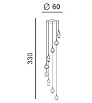 Pendant lamps - Azzardo AMBER MILANO 9 BRASS 9xG9 Brass Pendant AZ4014 - product 1