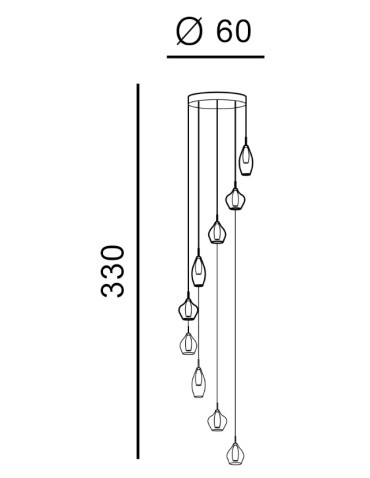 Azzardo AMBER MILANO 9 BRASS 9xG9 Brass Pendant AZ4014