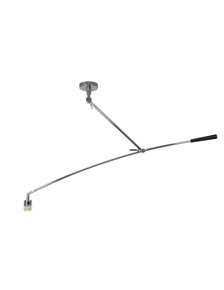 Pendant lamps with lampshade - Azzardo BARCELONA LAMPBODY 1xE27 Pendant/Arm with Mounting Base without Lampshade Chrome AZ2288 - product kolory-swiatla.pl 1