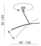 Pendant lamps with lampshade - Azzardo BARCELONA LAMPBODY 1xE27 Pendant/Arm with Mounting Base without Lampshade Chrome AZ2288 - product 2