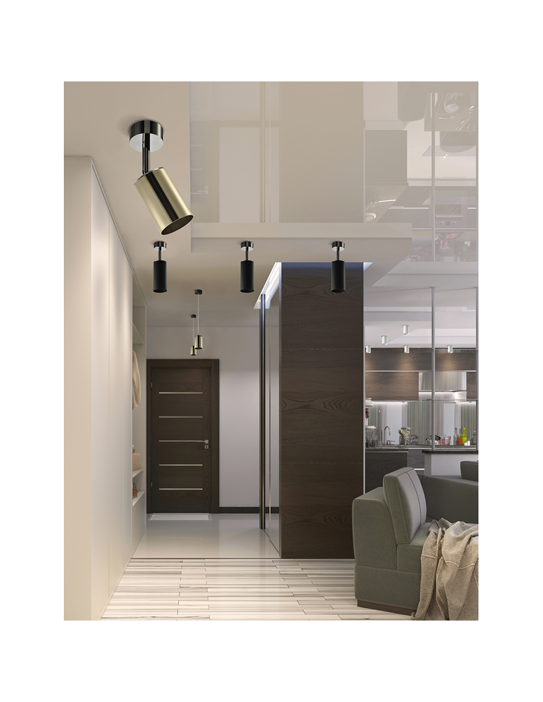 Headliners Wires Fixtures - Azzardo EREBUS BASE ANGLE WHITE 1xGU10 Swinging Ceiling Base White AZ3394 - product kolory-swiatla.pl 3