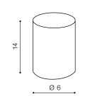 Lampshades - Azzardo EREBUS TUBE 14 WHITE 1 Aluminum Shade White AZ3383 - product 2