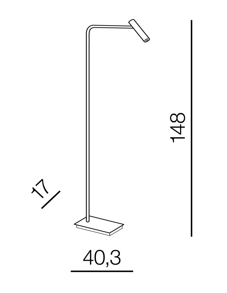 LED floor lamps - Azzardo FLER 1xLED Floor Lamp Black AZ3202 - product kolory-swiatla.pl 2